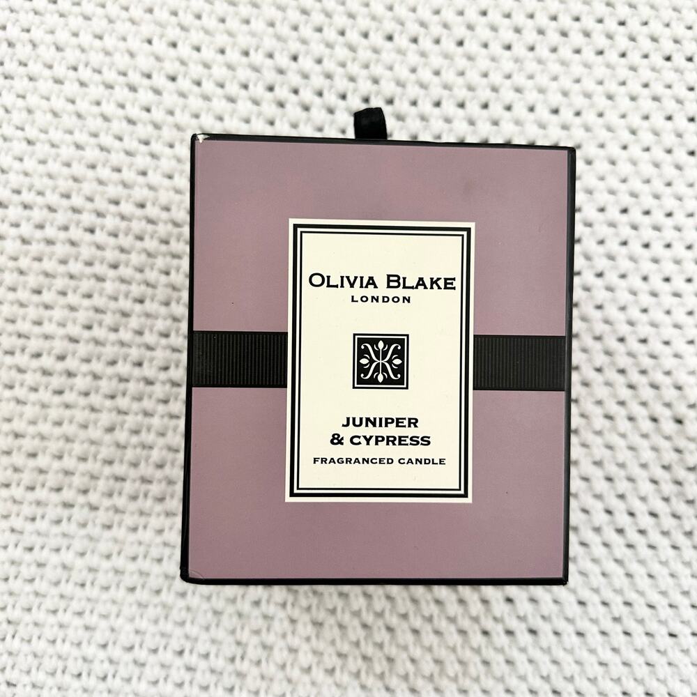Olivia Blake London Juniper & Cypress Fragranced Candle New In Box 3.8 Oz 110 g